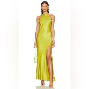 NWT Bec + Bridge green Teresa halter maxi dress